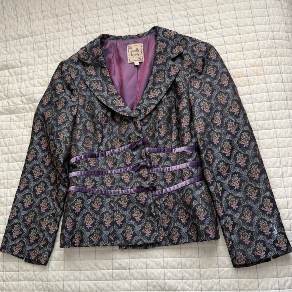Nanette Lepore Floral Blazer with Purple Highlights